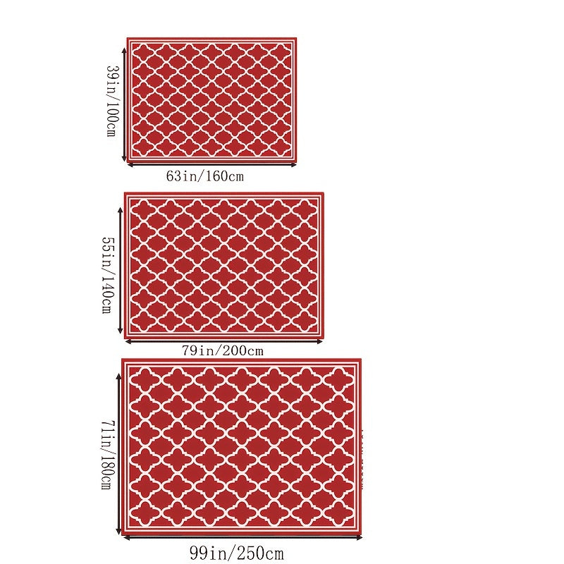 Trellis Collection Red Area Rug Contemporary Casual Abstract Area Rug