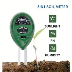 3-in-1 Soil Tester for Home Garden, Farm, Indoor & Outdoor Use