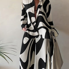 Abstract Stripe Print Two Piece Set