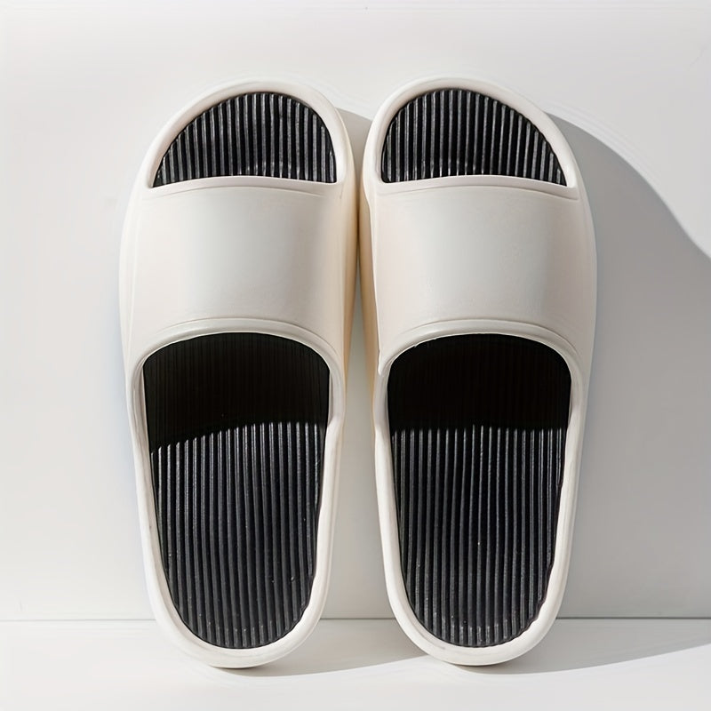 Men's Block Slip On Platform Slides Unisex Open Toe Slippers
