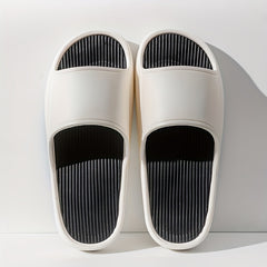 Men's Block Slip On Platform Slides Unisex Open Toe Slippers