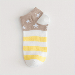 5 Pairs Striped & Star Print Ankle Socks Women's Stockings