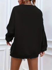 Leopard Print Crew Neck Sweatshirt Long Sleeve Pullover Tops