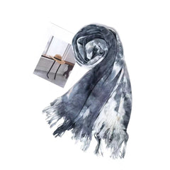Cashmere Scarf Tie Dye Long Fringe Shawl Warm Outdoor Wrap