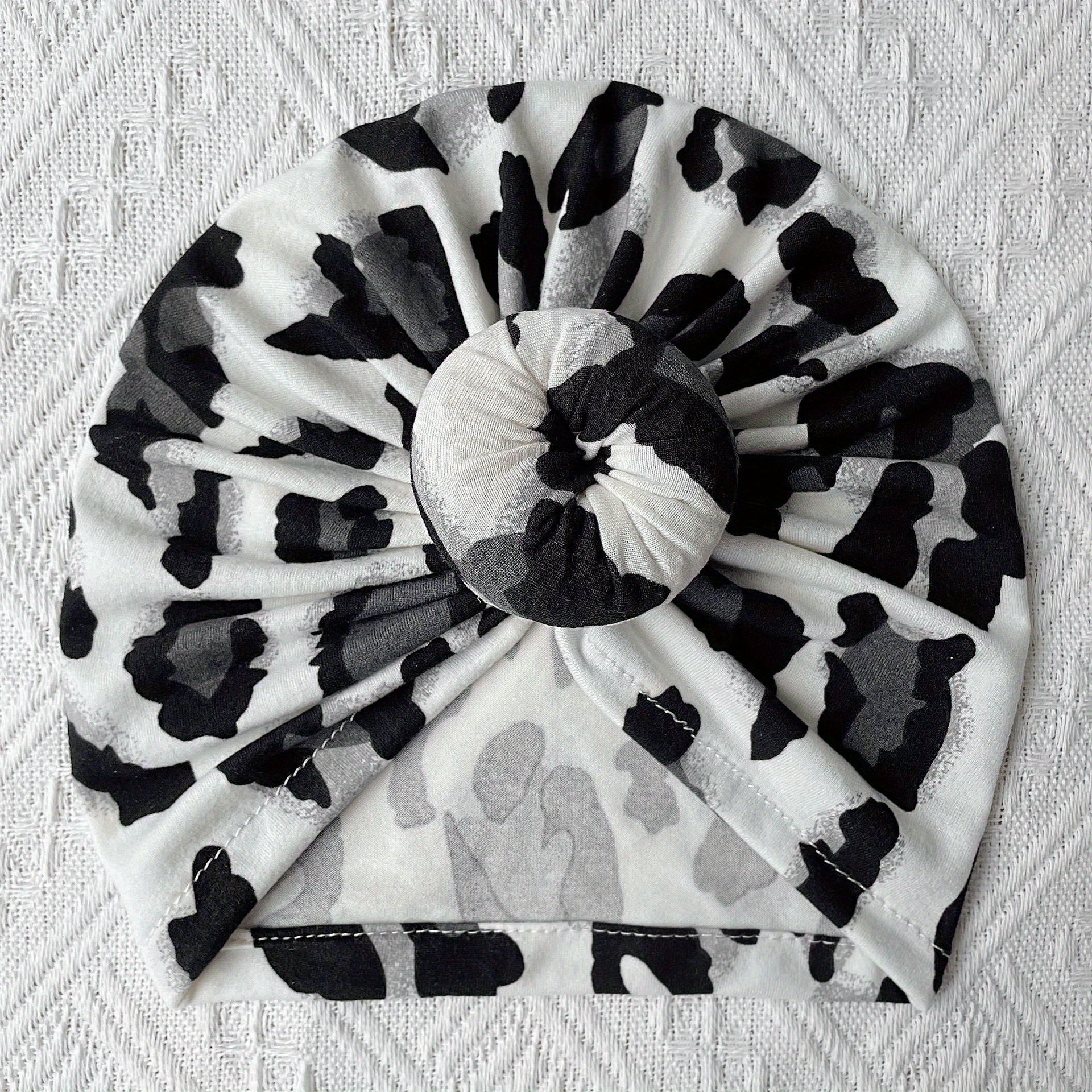 Newborn Leopard Knot Turban Hat Cap Beanie For Baby Boys Girls