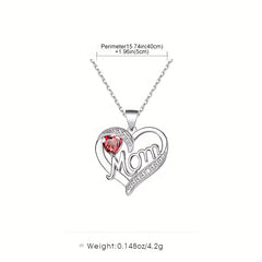Heart Shape Mom Necklace Pendant For Mother's Gift Jewelry