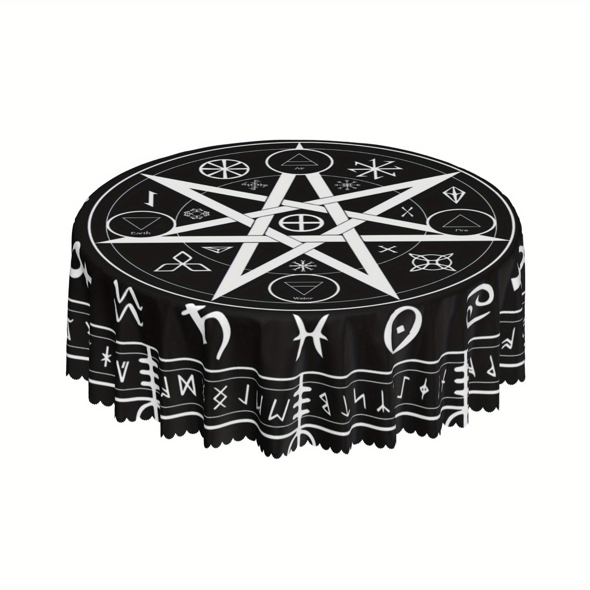 Horoscope Pattern Tarot Tablecloth Waterproof Stain Circle Table Game Cover