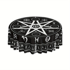 Horoscope Pattern Tarot Tablecloth Waterproof Stain Circle Table Game Cover