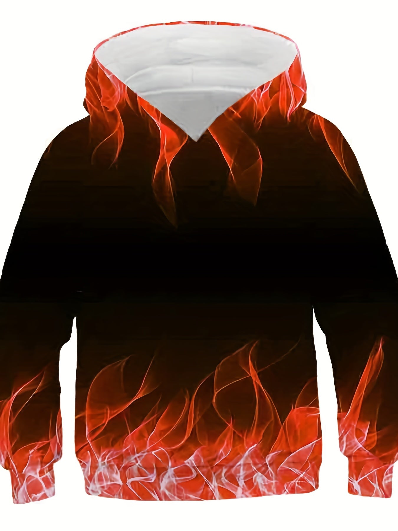 Kids Flame Hoodie Street Wear Pullover 4-14 Yrs