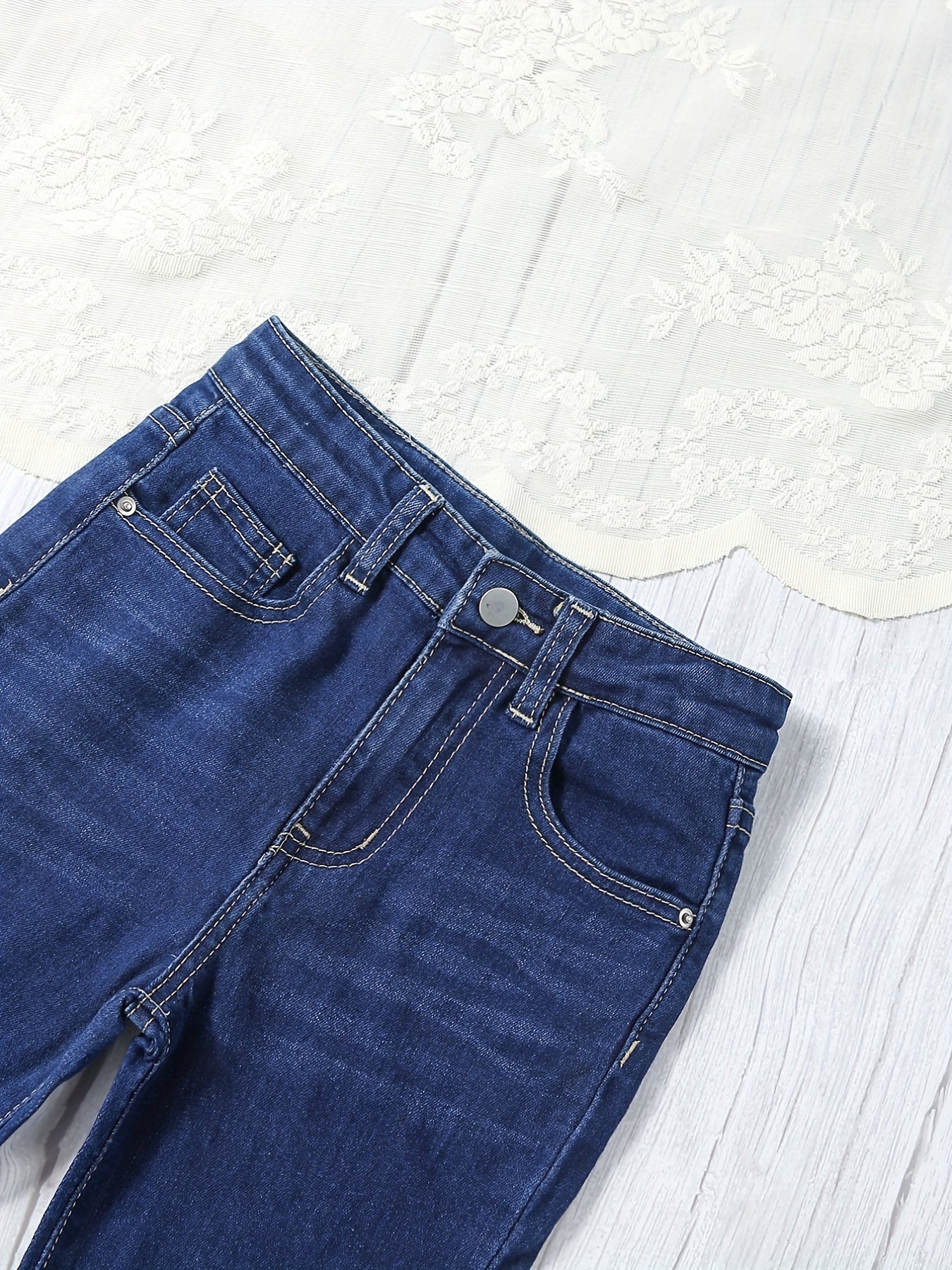 Girls Skinny Denim Trousers Casual Jeans For Kids