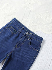 Girls Skinny Denim Trousers Casual Jeans For Kids