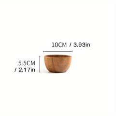 Solid Wood Salad Bowl Outdoor Camping Dining Utensils