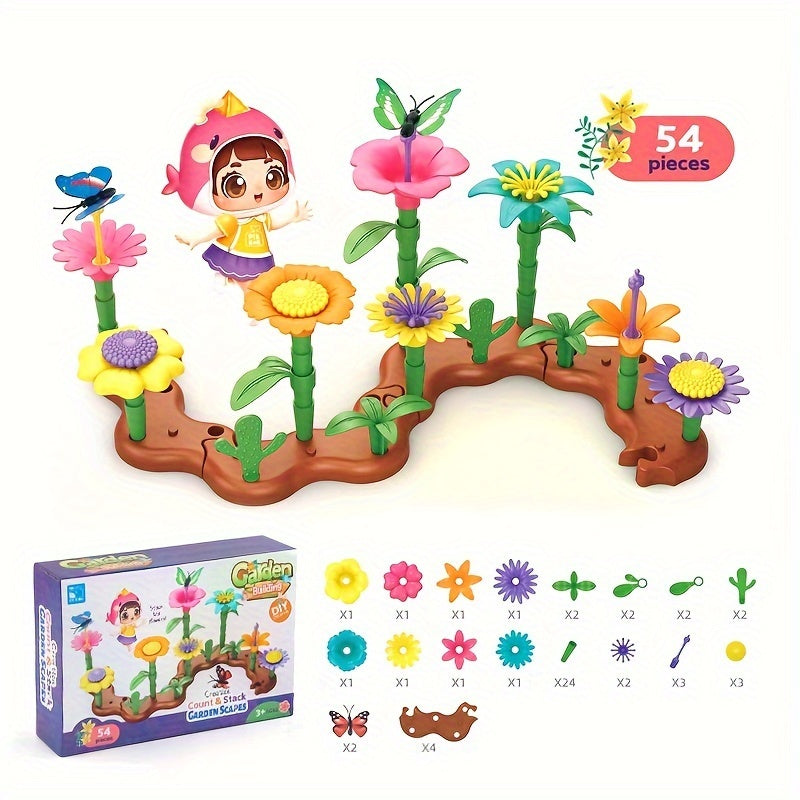 Kids DIY Flower Arrangement Building Blocks Set Creative Garden Construction Toy