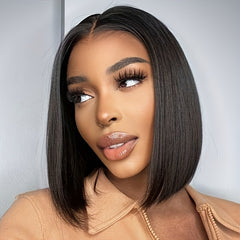 Glueless Straight Bob Wig Human Hair HD 4x4 Lace Closure Wigs
