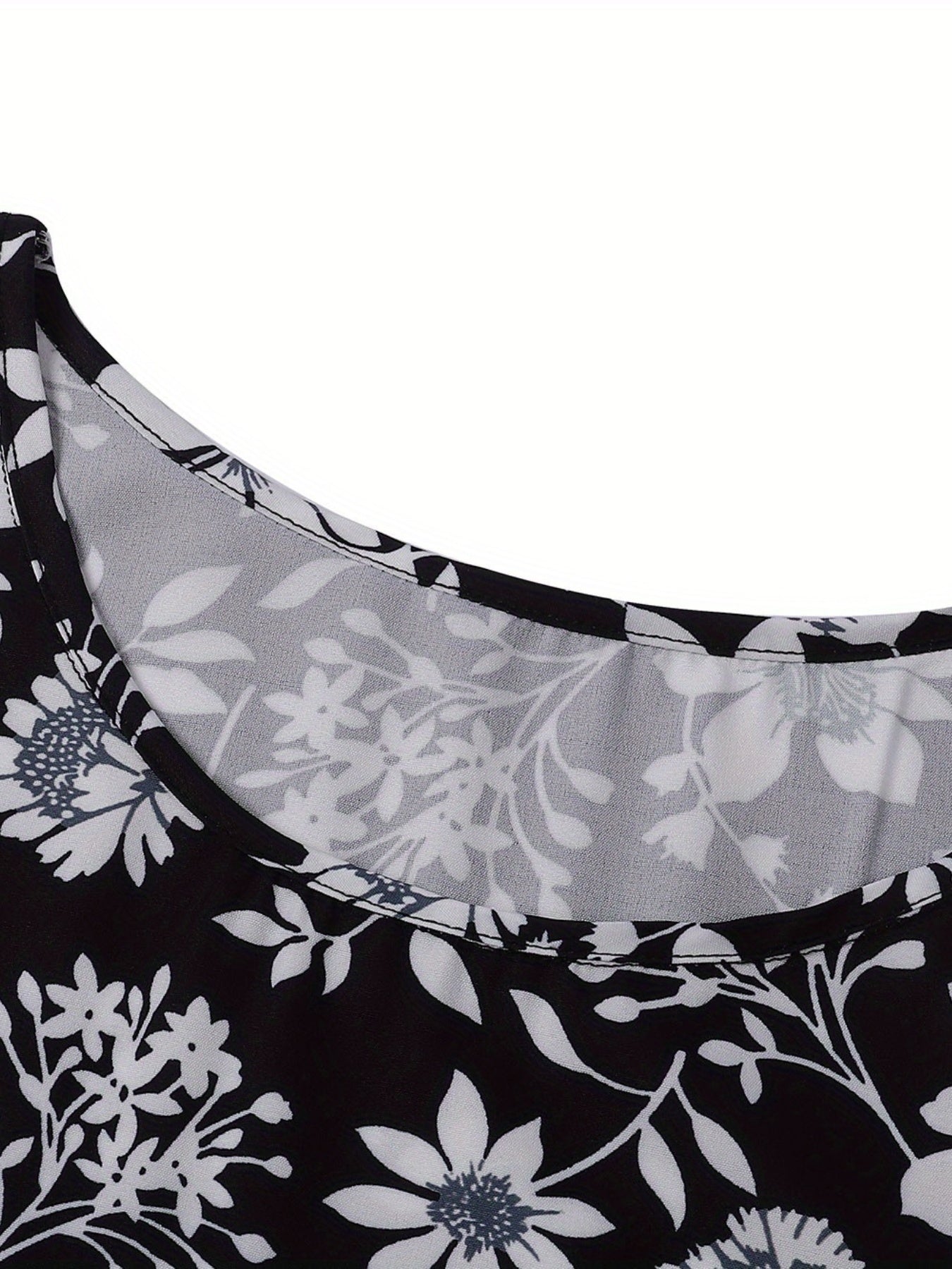 Floral Print Short Sleeve Casual Dress