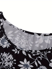 Floral Print Short Sleeve Casual Dress
