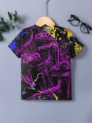 Boy's Dinosaur Graphic T shirt Casual Stretch Tee Kid's Clothing