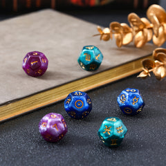 3pcs 12 sided Constellation Digital Dice Polyhedron Mixed Changing Game Props