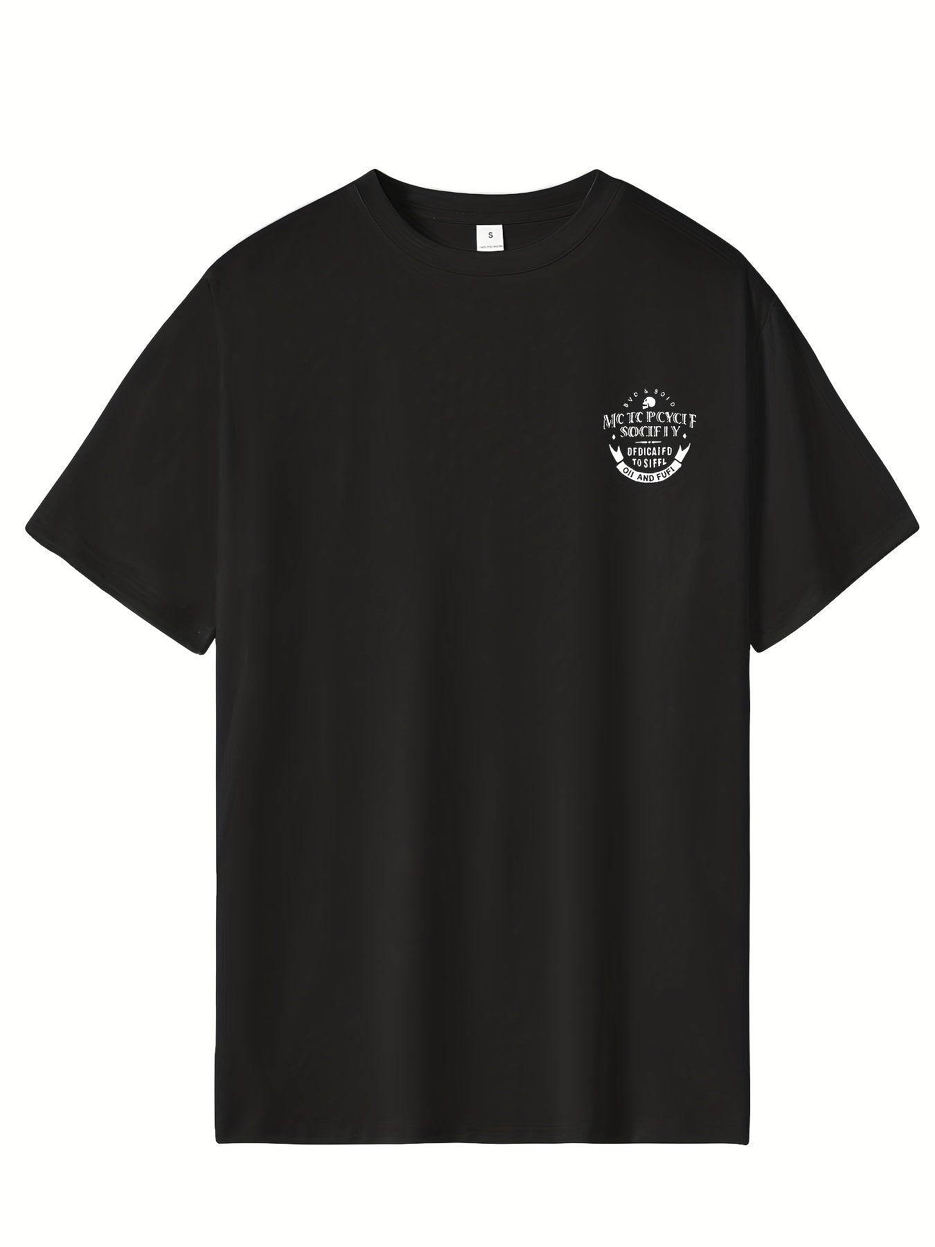 Men's Printed Leisure Sports T shirt Casual Stretch Round Neck Tee Shirt