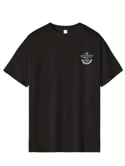 Men's Printed Leisure Sports T shirt Casual Stretch Round Neck Tee Shirt