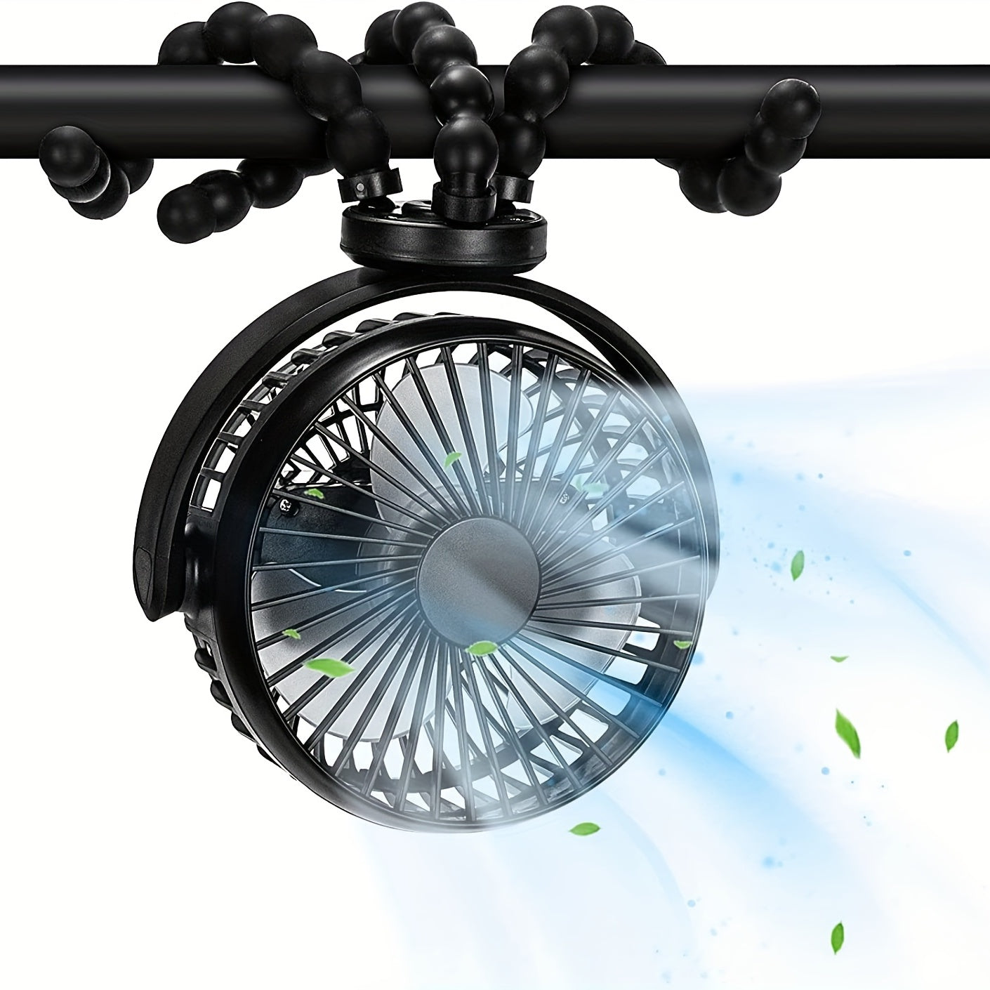 Portable Clip-On Baby Stroller Fan 360 Rotation Cooling Fan