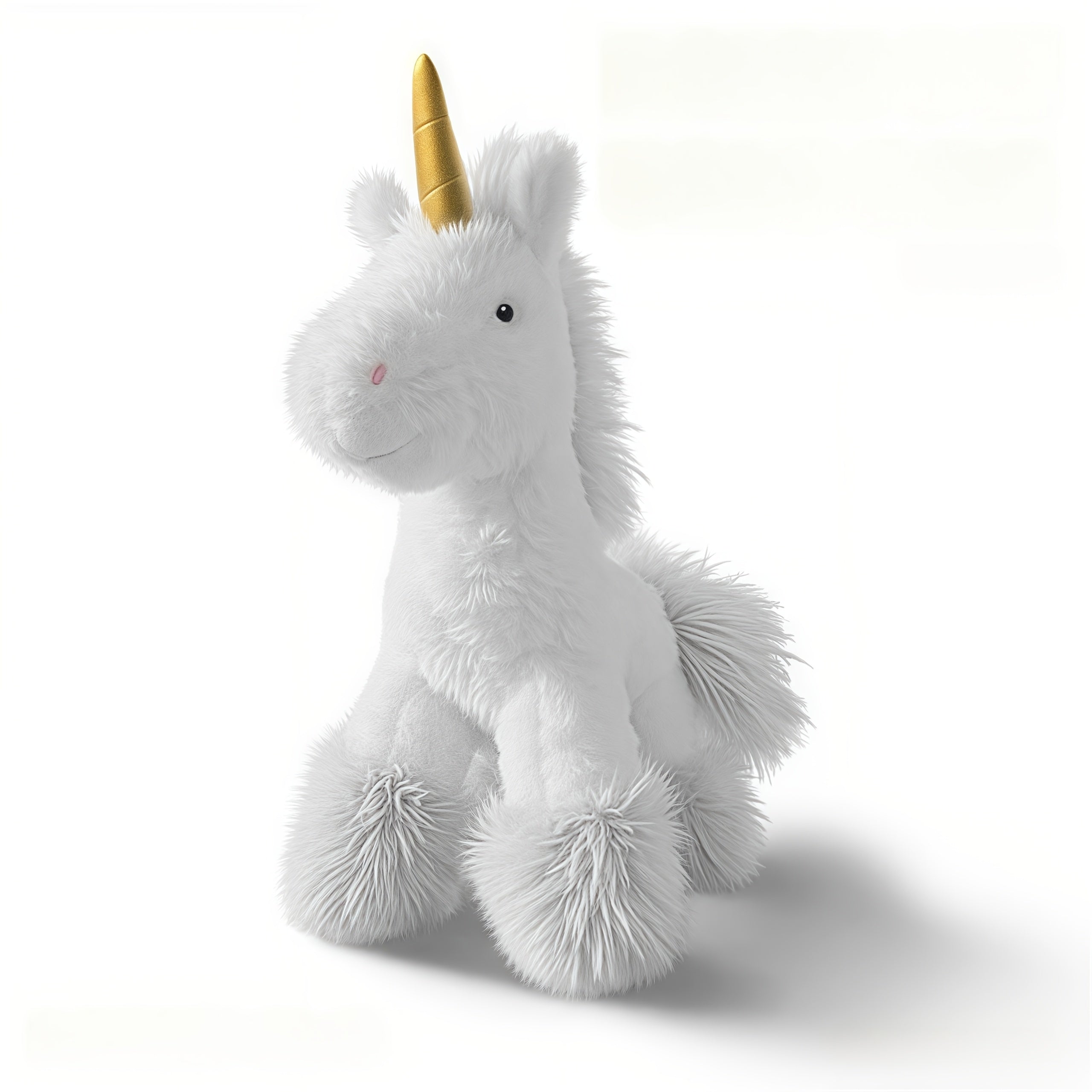 Rainbow Unicorn Stuffed Animal Plush with Purple Mane & Tail