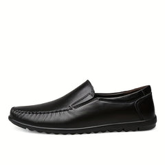 Men's Leather Stitch Loafer Shoes Wear resistant Non Slip Casual Shoes