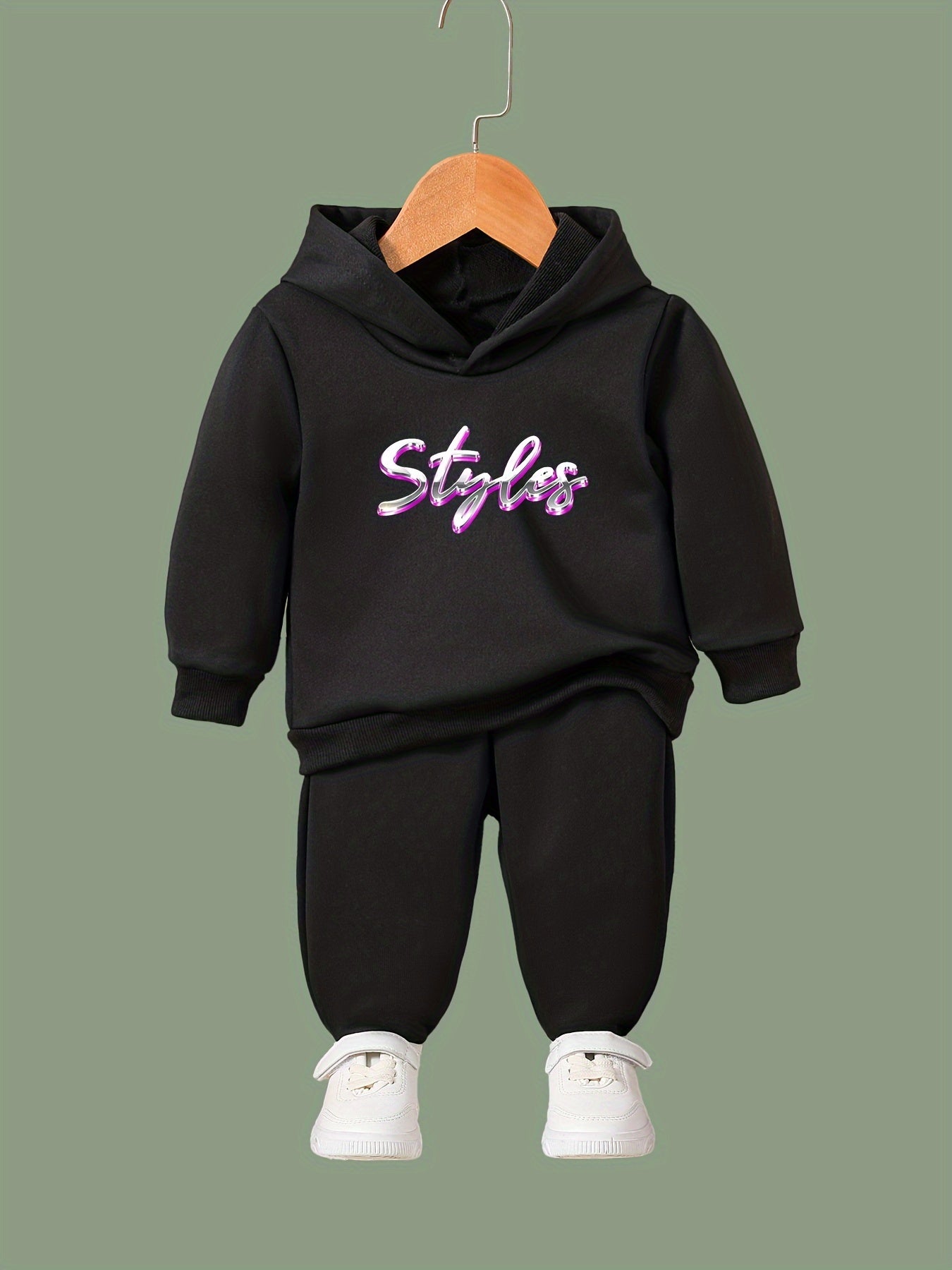 OERYUI 2pcs Letter Print Hoodies Pants Set Spring Fall Sports Gift