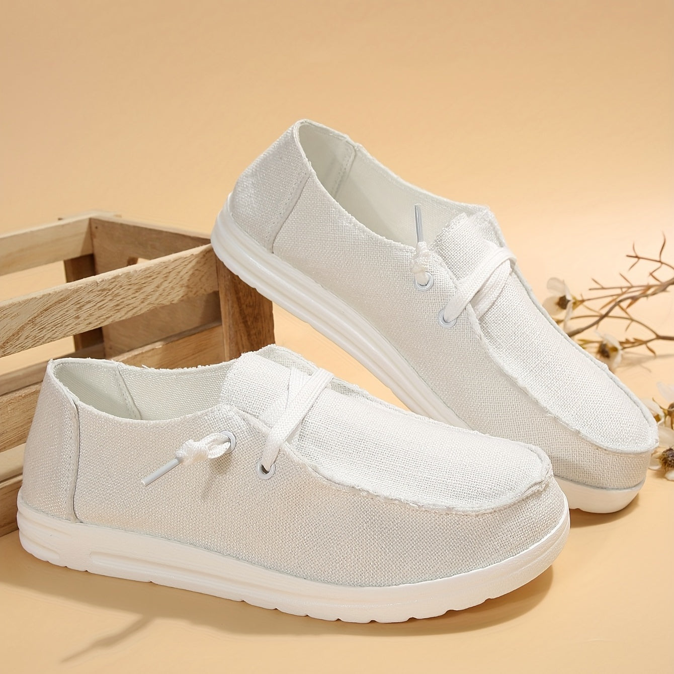 Women's Canvas Shoes Casual Lace Up Outdoor Sneakers Lightweight Low Top