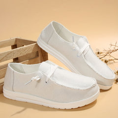 Women's Canvas Shoes Casual Lace Up Outdoor Sneakers Lightweight Low Top