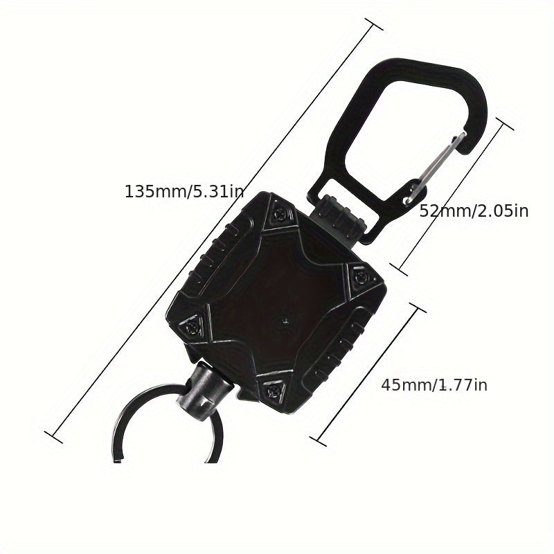 Heavy Duty Transparent Card Holder Keychain Buckle Outdoor Camping Fishing