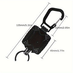 Heavy Duty Transparent Card Holder Keychain Buckle Outdoor Camping Fishing
