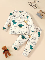 Baby Dinosaur Long Sleeve Top Trousers Loungewear Set
