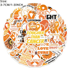 50pcs Leukemia Cancer Awareness Stickers Waterproof DIY Creative Stickers