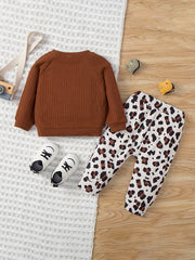 Toddler Girl's Floral Print 2pcs Top & Pants Set for Spring Fall