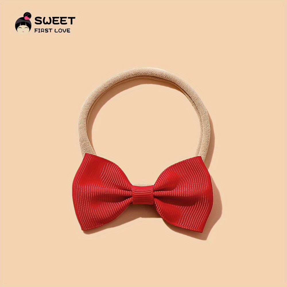 Baby Girls Sweet Bowknot Headband Soft Nylon Elastic Hairband