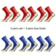 6 Pairs Dispensing Non slip Football Socks Breathable Mid tube Socks