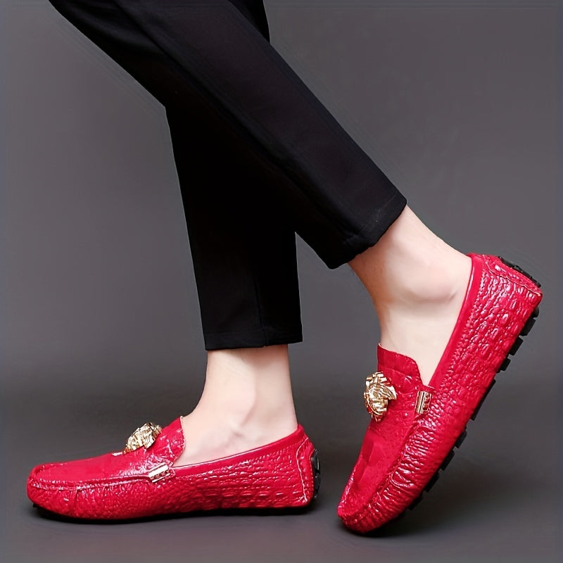 Men's Crocodile Print Slip On Loafers