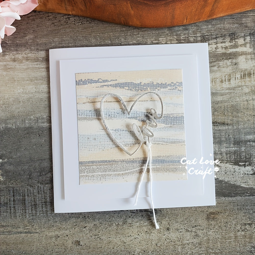 Metal Stencil Heart Love Word Die Cuts DIY Scrapbooking