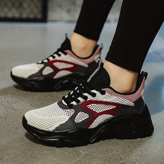 Women's Colorblock Knitted Sneakers Breathable Stretch Fabric Socks Shoes