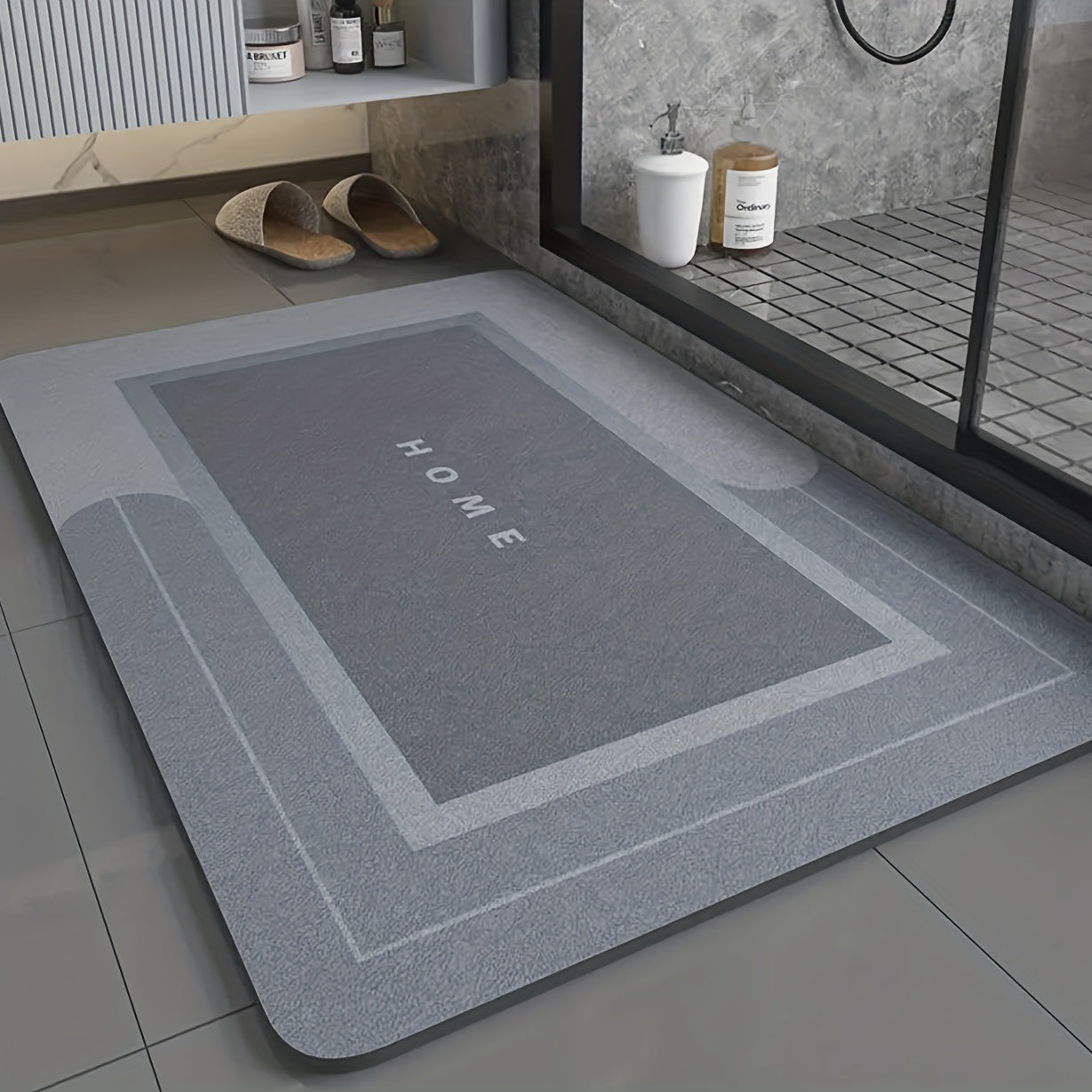 Absorbent Floor Mat Non Slip Fast Drying Soft Carpet Shower Tub
