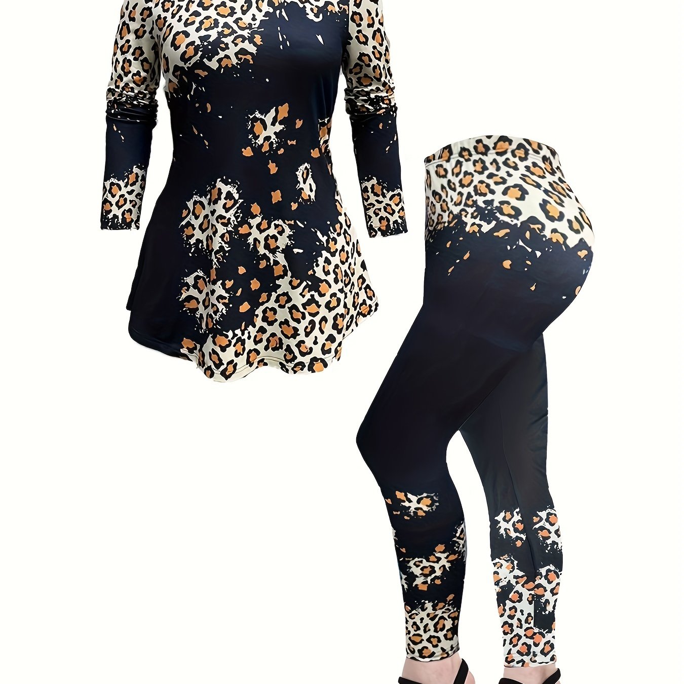 Leopard Print Top & Leggings Set