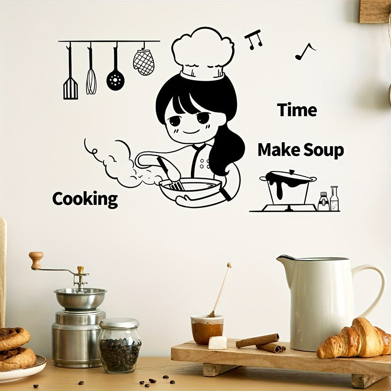 Cartoon Waterproof Vinyl Wall Sticker Mural for Kitchen Decor