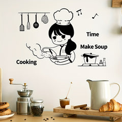 Cartoon Waterproof Vinyl Wall Sticker Mural for Kitchen Decor