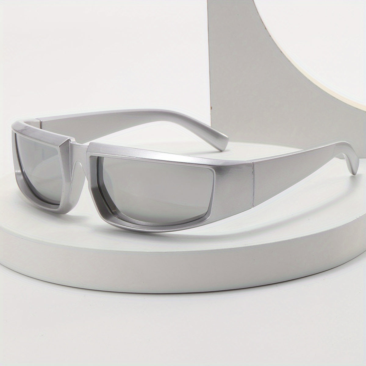 Y2K Future Tech Sense Silver Hip Hop Bungee Men's Sunglasses