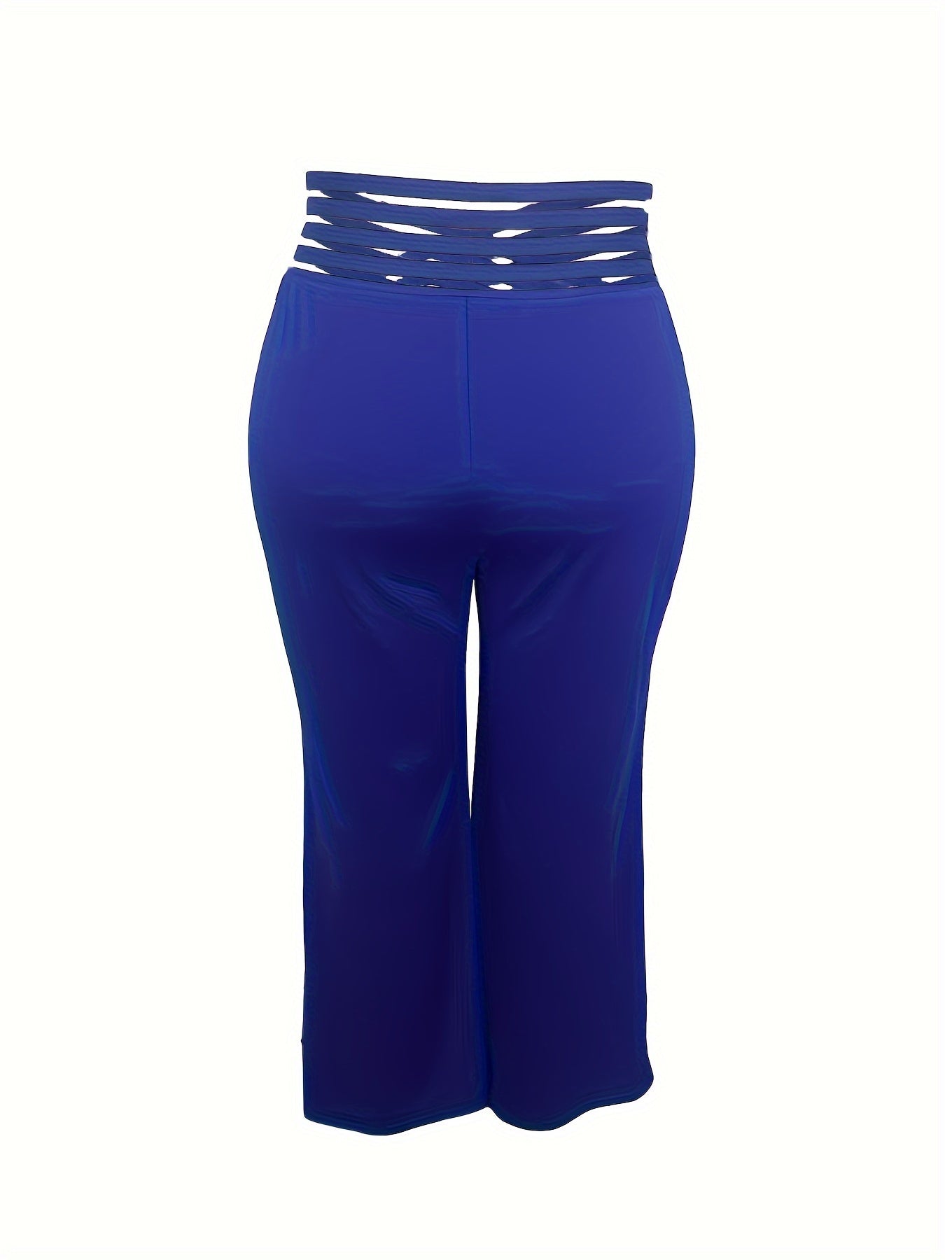 Wide Leg Trousers High Rise Criss Cross V Waist