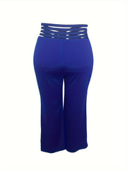 Wide Leg Trousers High Rise Criss Cross V Waist