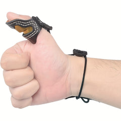 Brass Cowhide Bow Thumb Protector Archery Guard Comfortable Thumb Ring