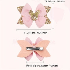 Sequin Mouse Ear Bow Hair Clips Hair Accessories Holiday Gift For Girls