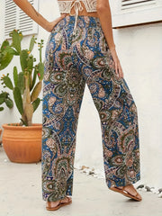 Paisley Print High Waist Boho Pants